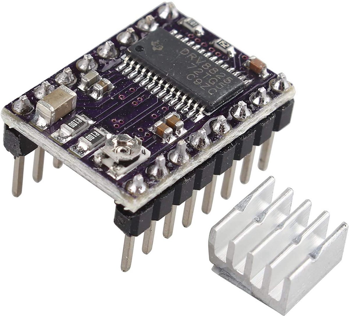 Stepper Motor Driver voor 3D-printer met Koellichaam - Compatibel met Verschillende Stapsresoluties