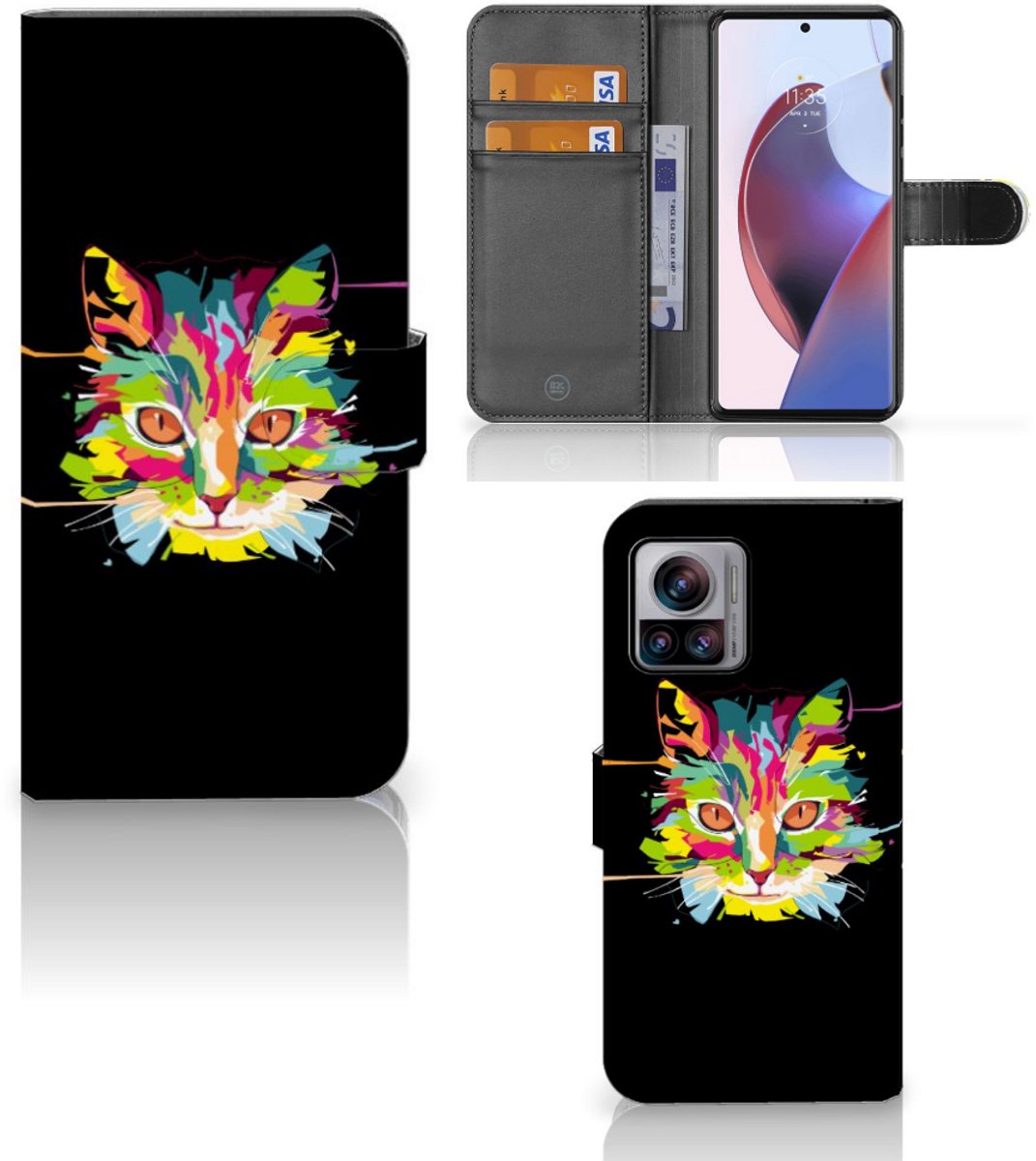 Motorola Edge 30 Ultra Leuk Hoesje Cat Color