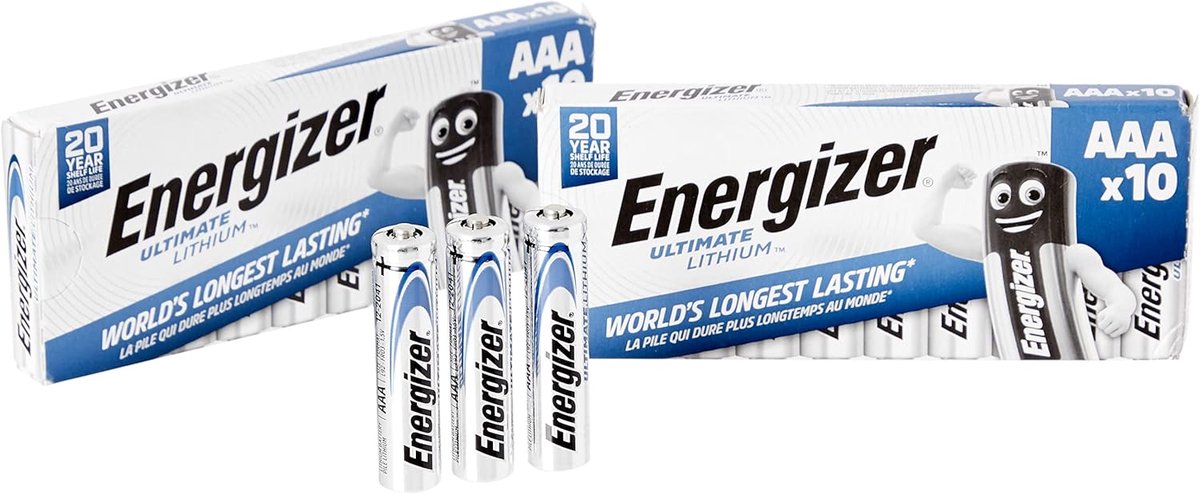 Pack van 20 Lithium AAA Microbatterijen 1.5 V 1260 mAh