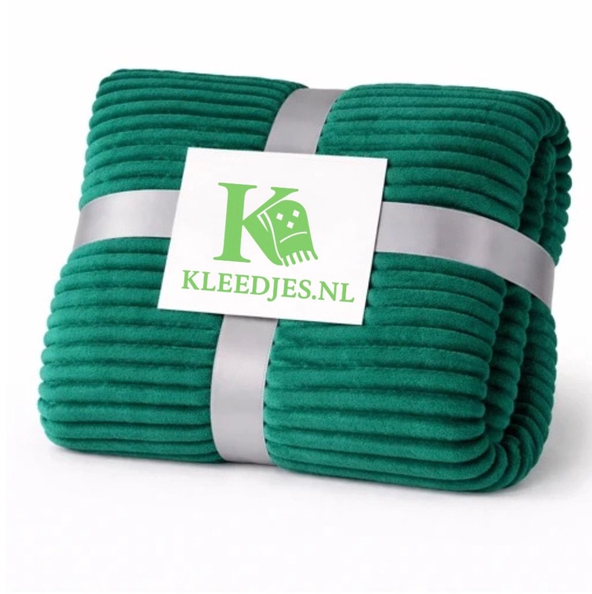 Strepen fleece deken 150x200 cm – Comfortabel & zacht – Voor bank en bed – Donkergroen