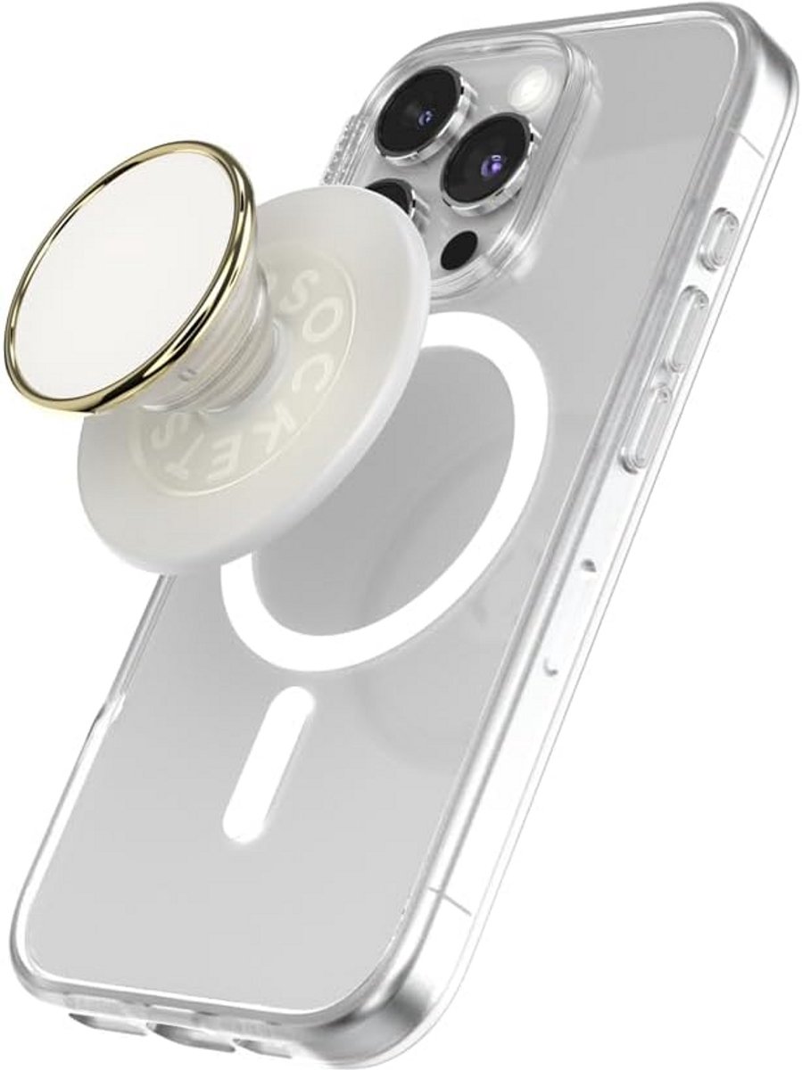Ronde MagSafe Grip met Adapterring – Uittrekbare Handgreep en Stand voor Smartphones