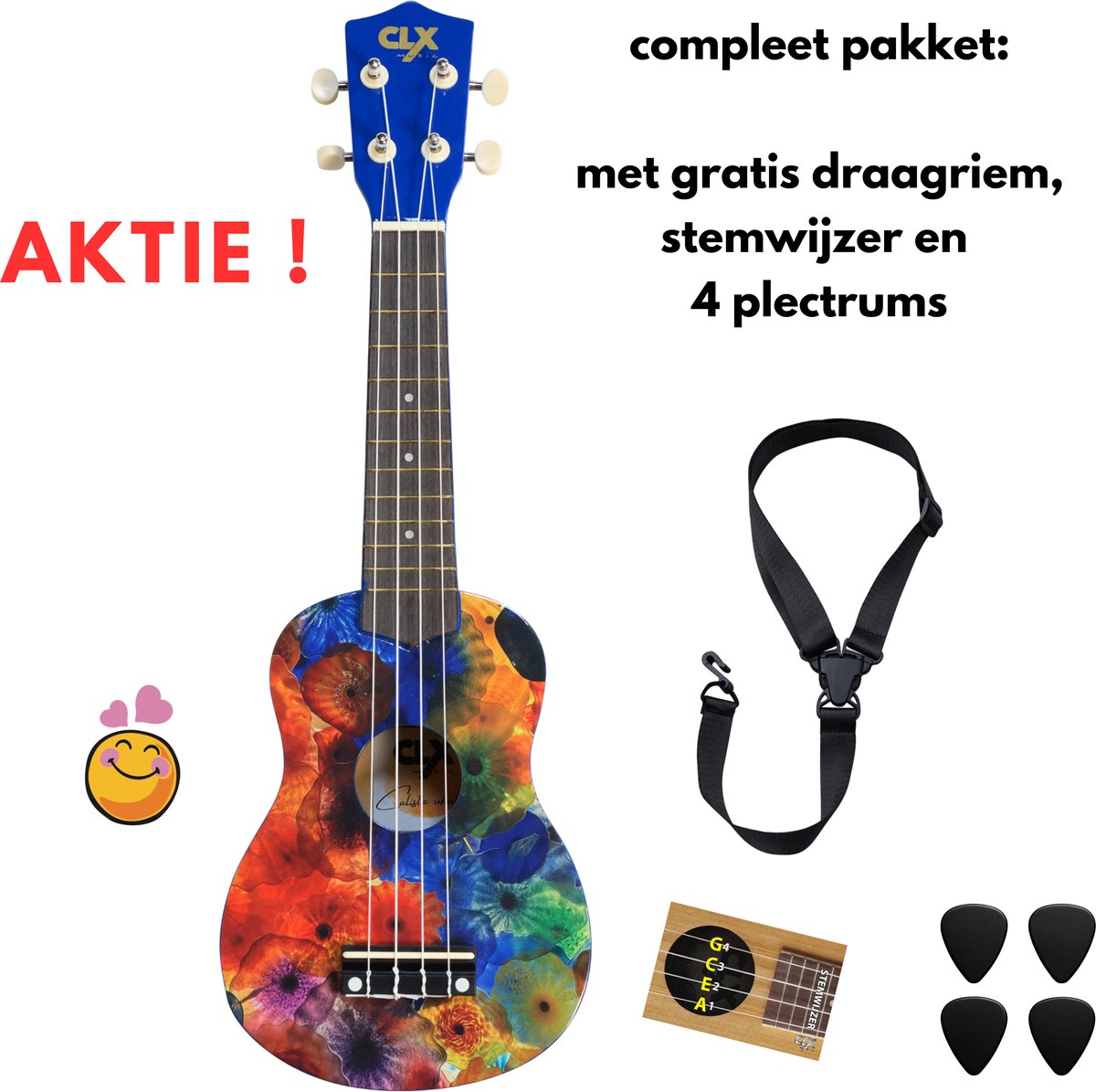 CLX Bella Ukulele Pakket – compleet en speelklaar