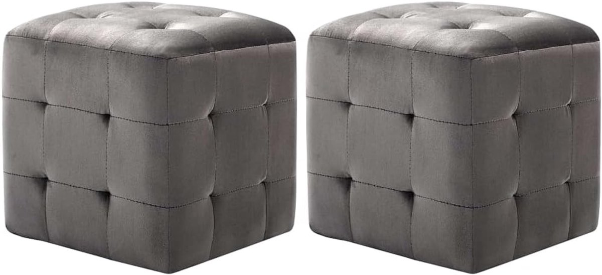 Set van 2 Fluwelen Poefs - Comfortabele Hocker voor Elke Interieurstijl