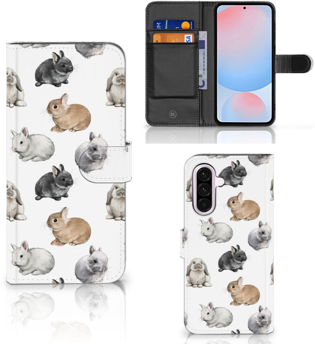 Telefoonhoesje met Pasjes voor Samsung Galaxy A56 Konijntjes