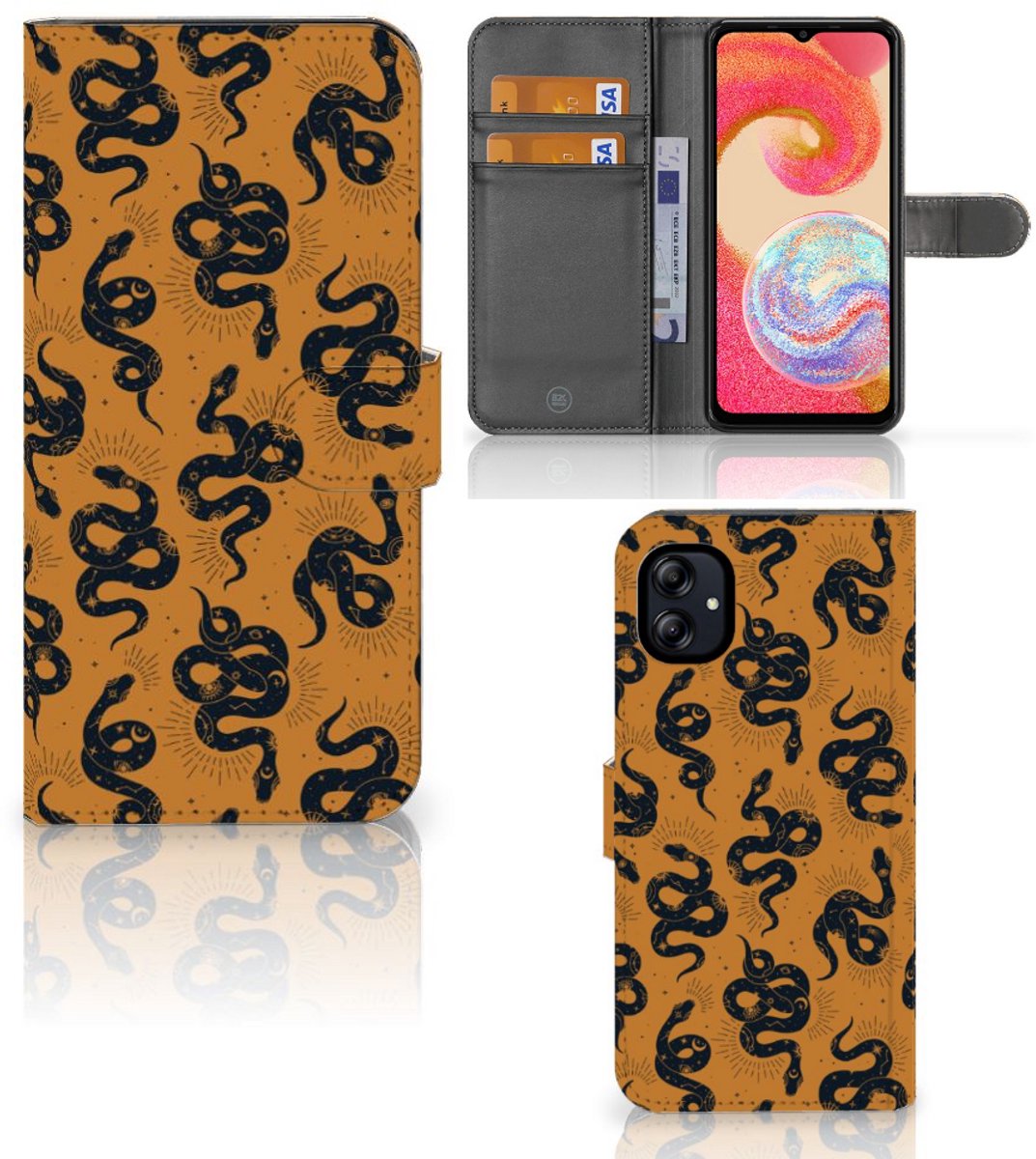 Telefoonhoesje met Pasjes voor Samsung Galaxy A04e Snakes