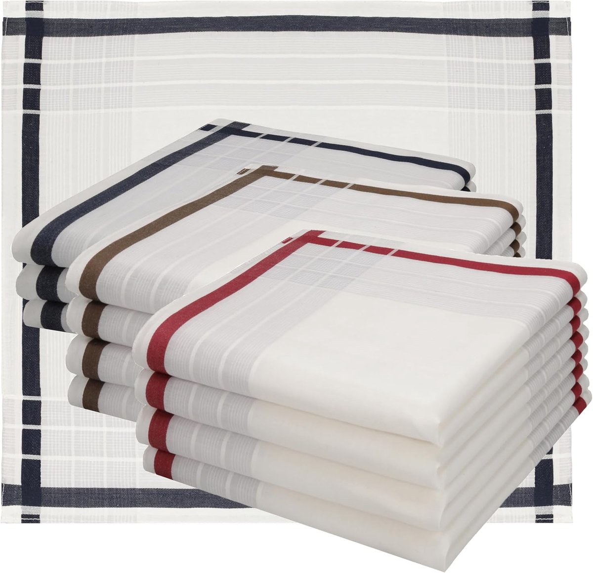 Heren Patroon 3 Zakdoeken van 100% Katoen - 40 x 40 cm