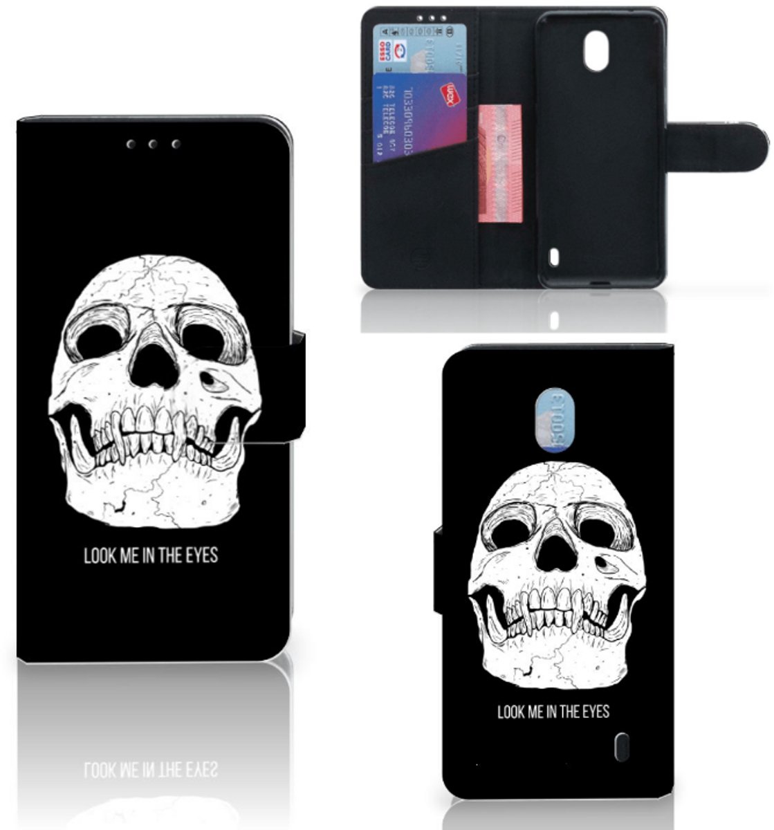 Telefoonhoesje met Naam Nokia 1 Plus Skull Eyes