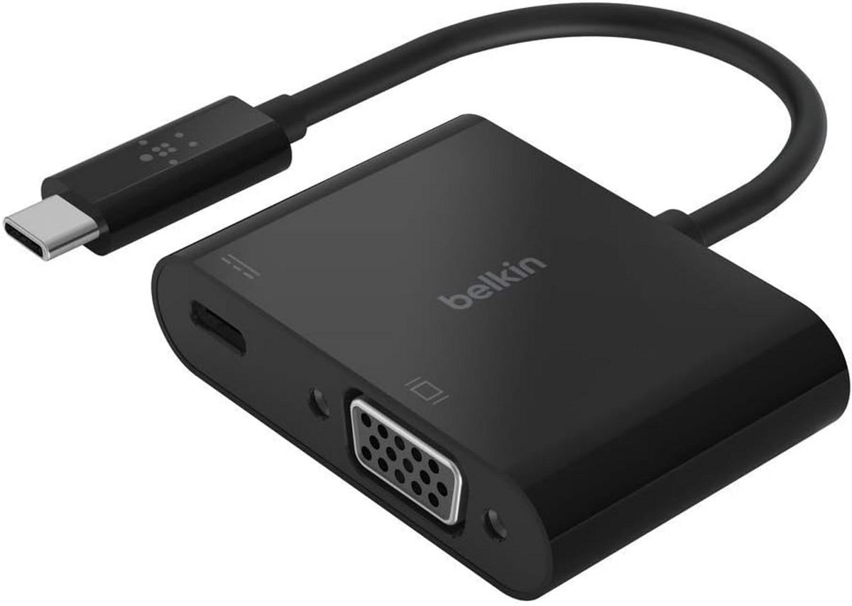 USB-C naar VGA Adapter met Opladen - 1080P HD Video, 60W Power Delivery