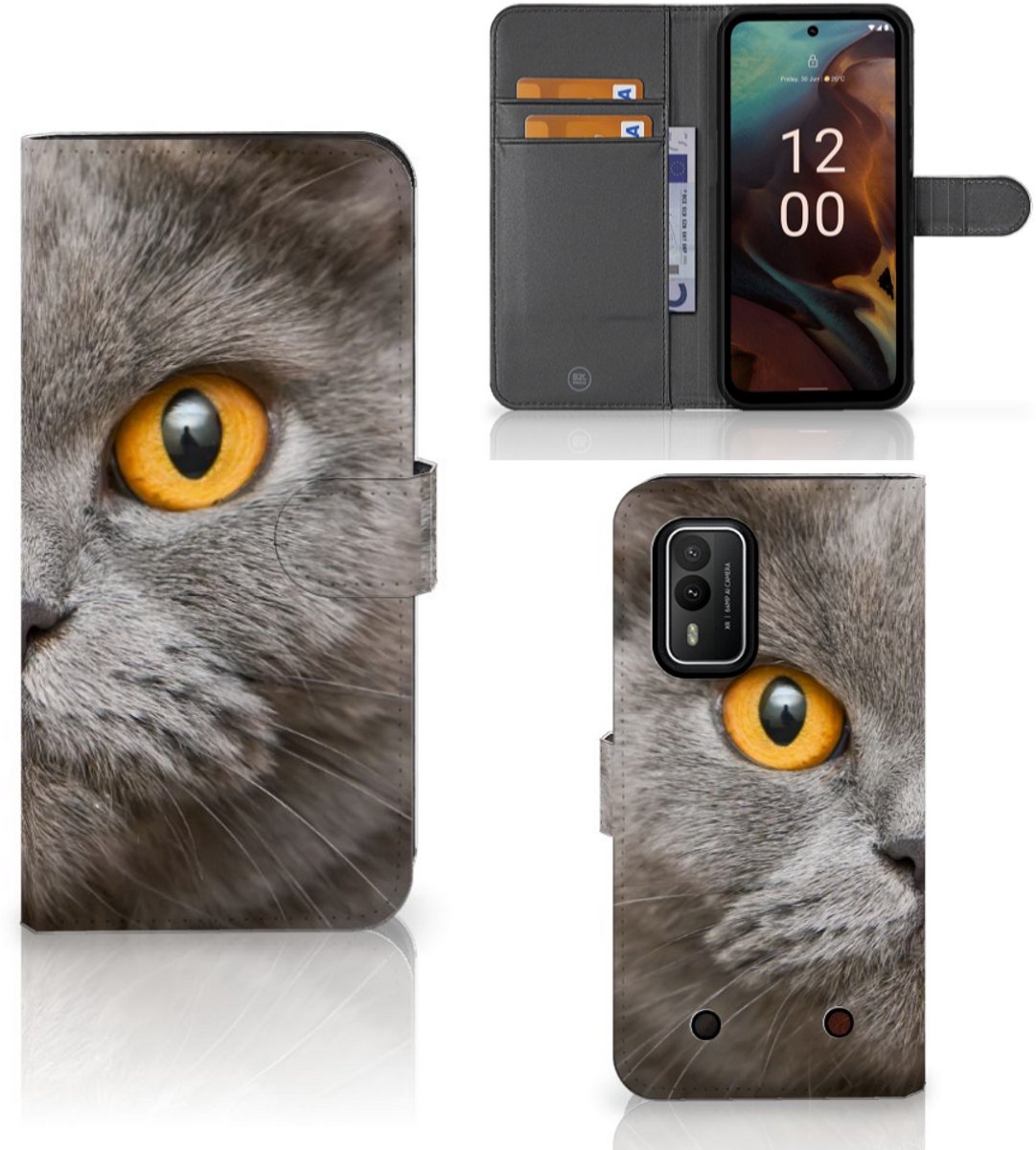 Telefoonhoesje met Pasjes Nokia XR21 Britse Korthaar