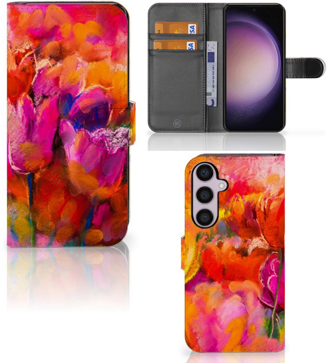 Boekhoesje voor Hoesje Samsung Galaxy S24 Plus Tulips