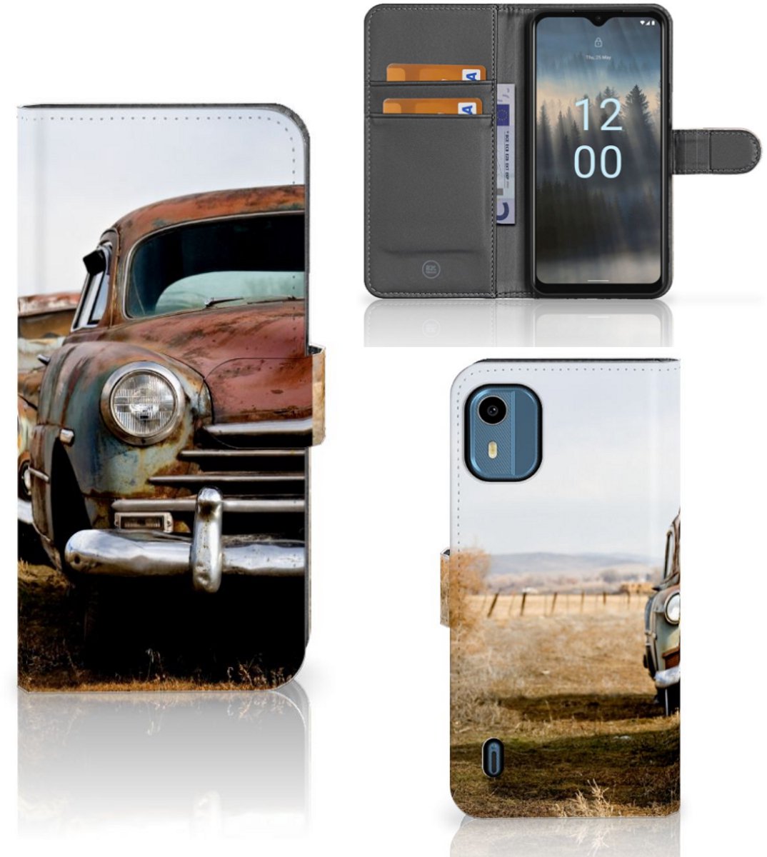 Nokia C12 Telefoonhoesje met foto Vintage Auto