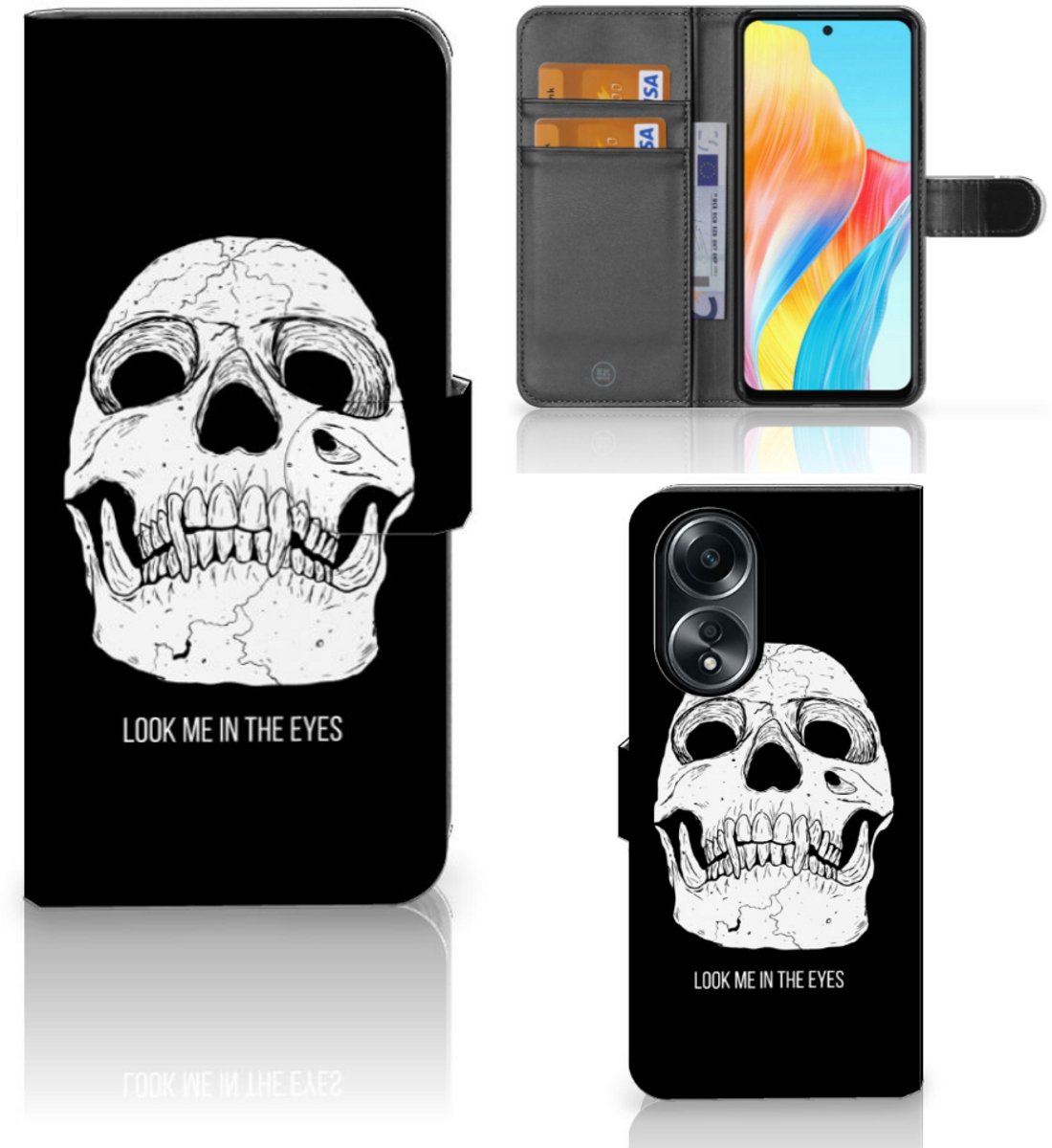 Telefoonhoesje met Naam OPPO A58 4G Skull Eyes