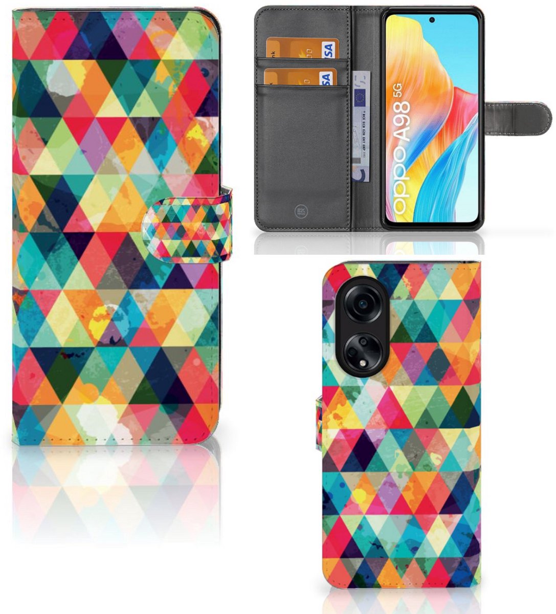 OPPO A98 5G Telefoon Hoesje Geruit