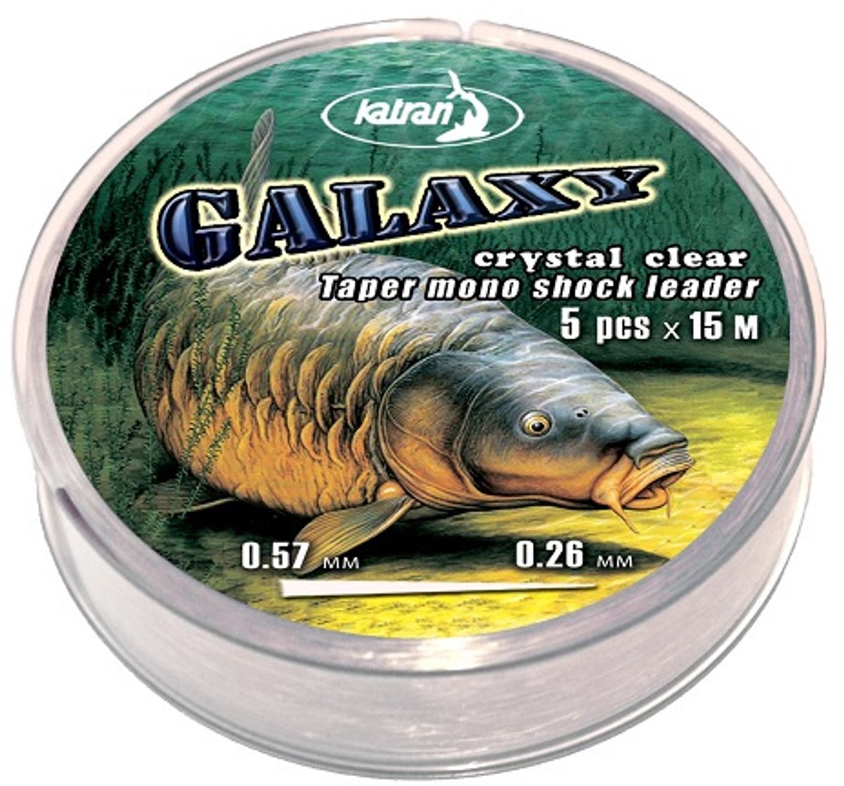 Katran GALAXY Tapered Mono Shock Leader Crystal Clear 0.57-0.26mm