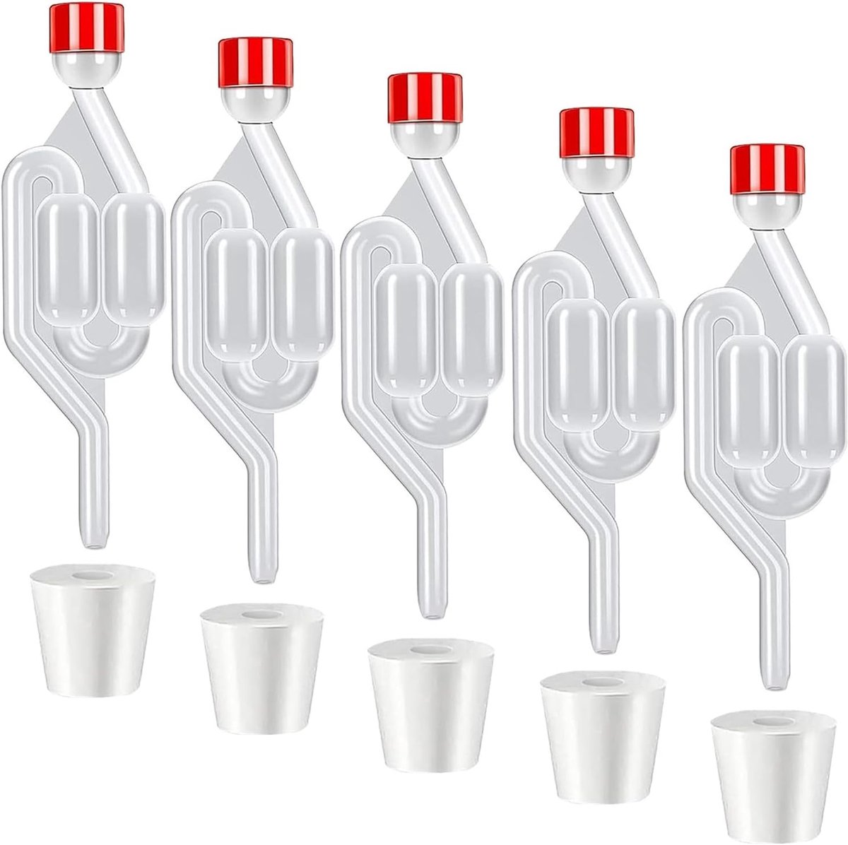 Gisting Bubbler voor Bier en Wijn - Kunststof met Rubberen Doppen