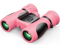Kinderverrekijker, 8x21, compact, waterdicht, kerstcadeau, buitenspeelgoed, roze