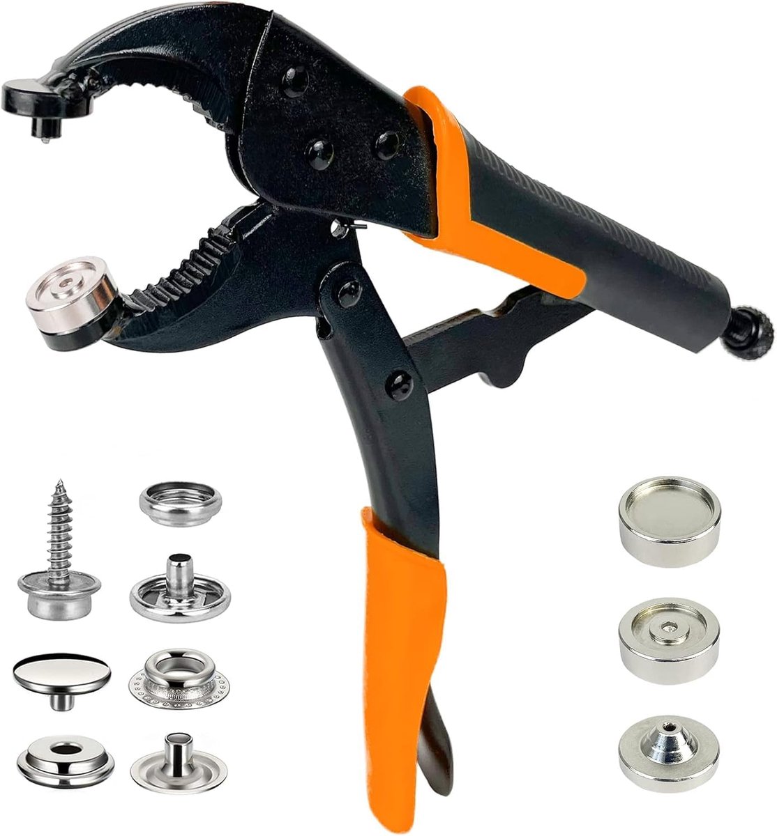 Drukknopset met Tang voor Canvas en Zeilreparatie - 40 Sets 15 mm
