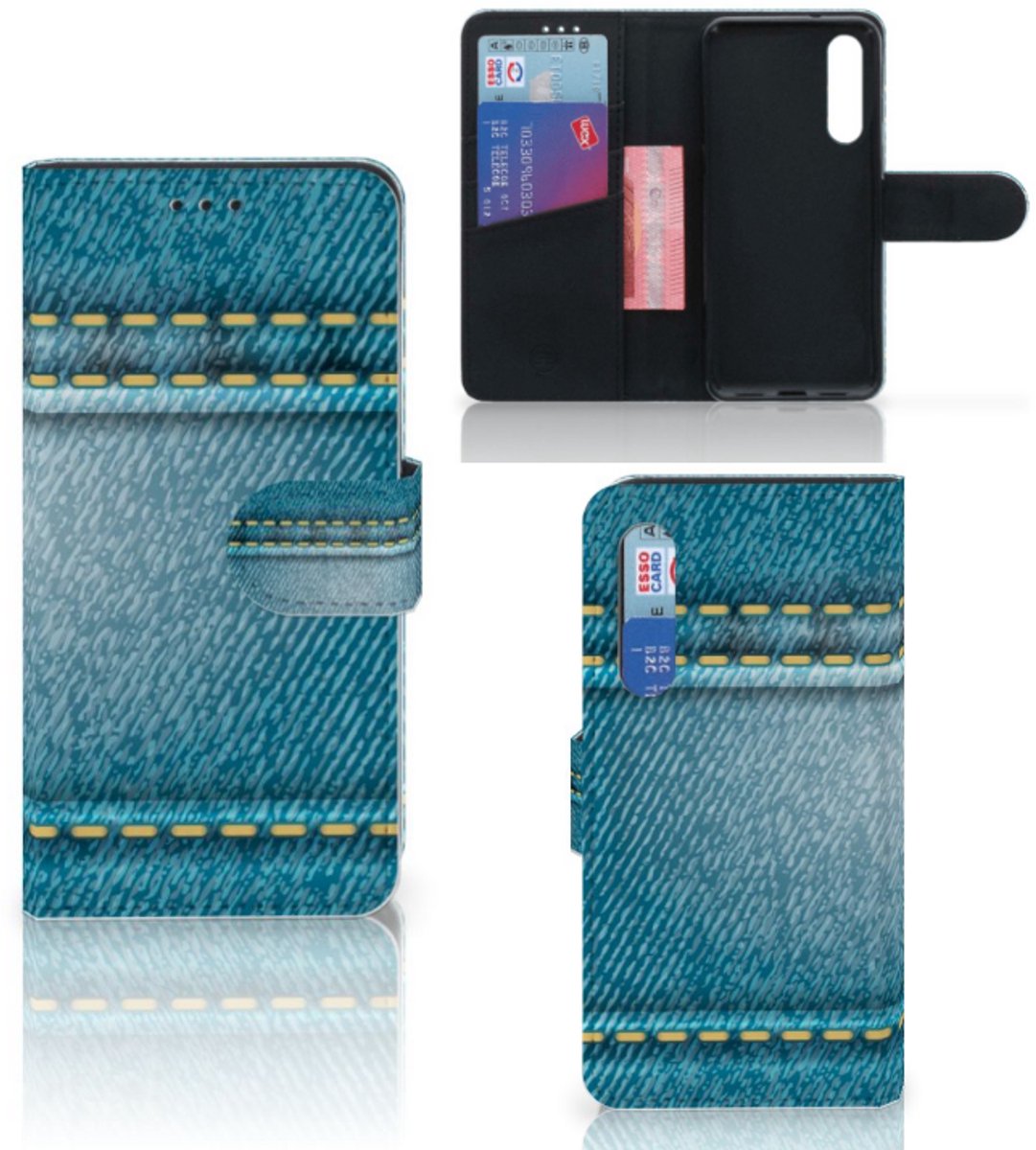 Xiaomi Mi 9 SE Wallet Case met Pasjes Jeans