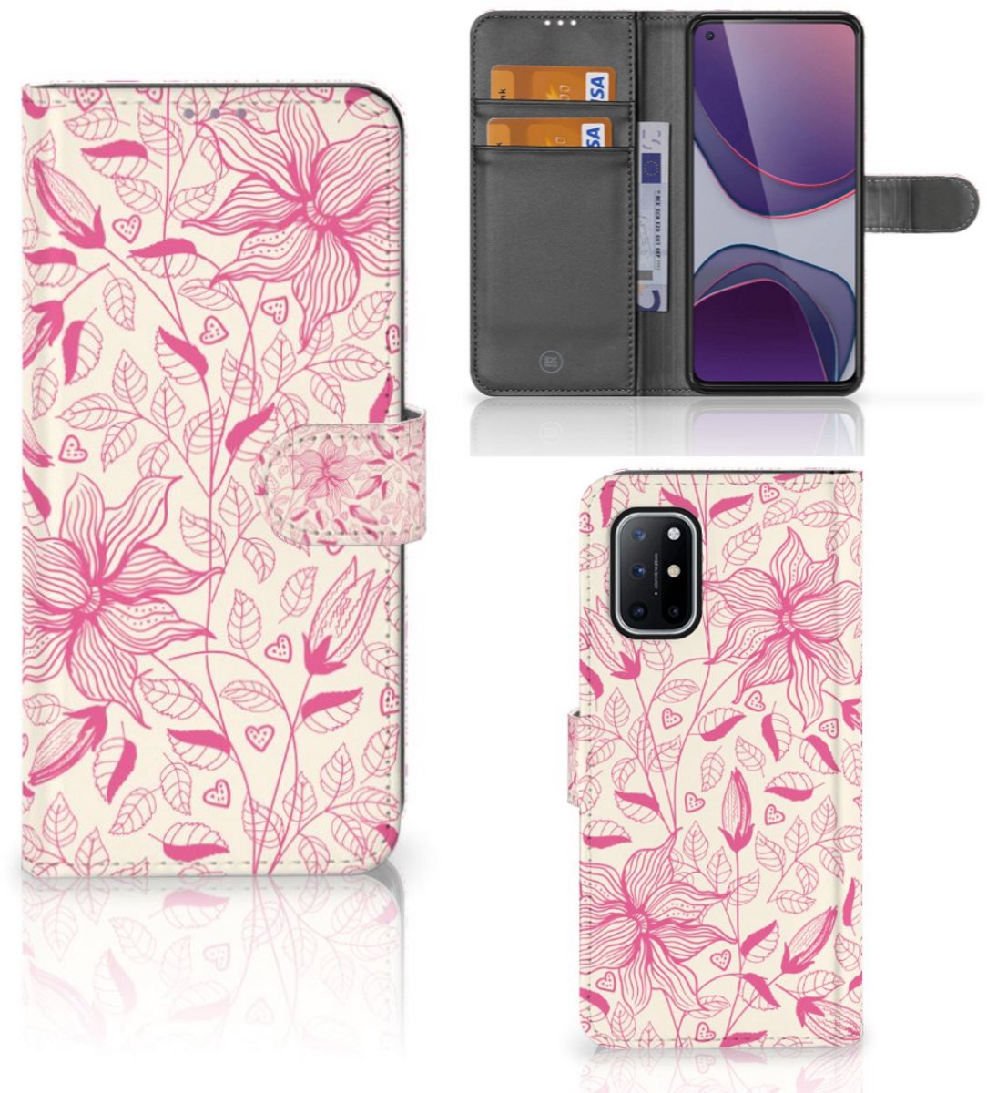 OnePlus 8T Hoesje Pink Flowers