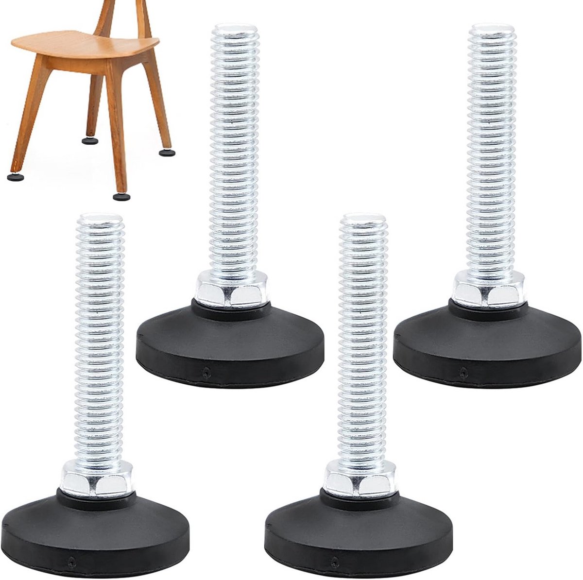 Nivellerende Meubelvoeten Set van 4 - Verstelbare Tafelpoten M10 x 50 mm