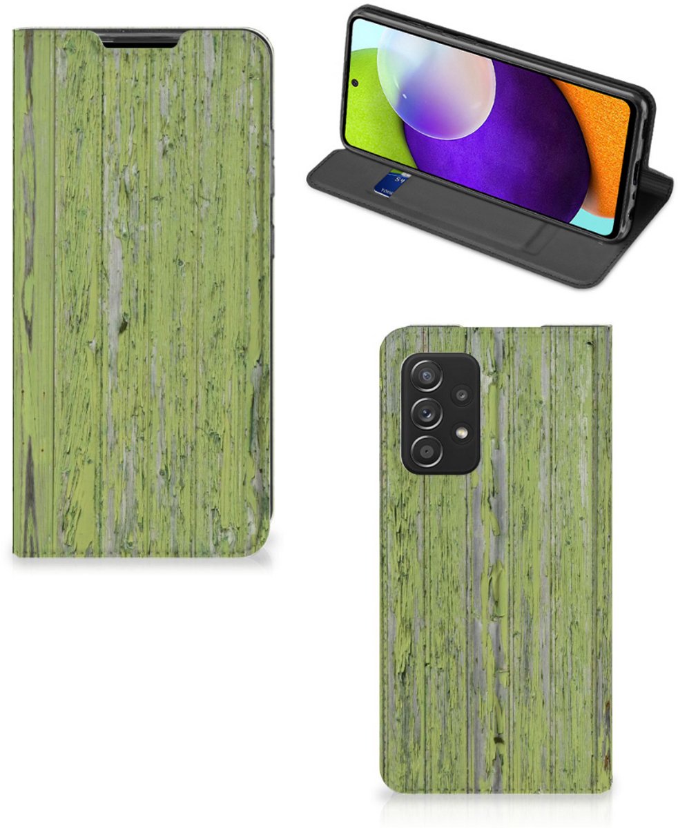 Samsung Galaxy A52 Book Wallet Case Green Wood