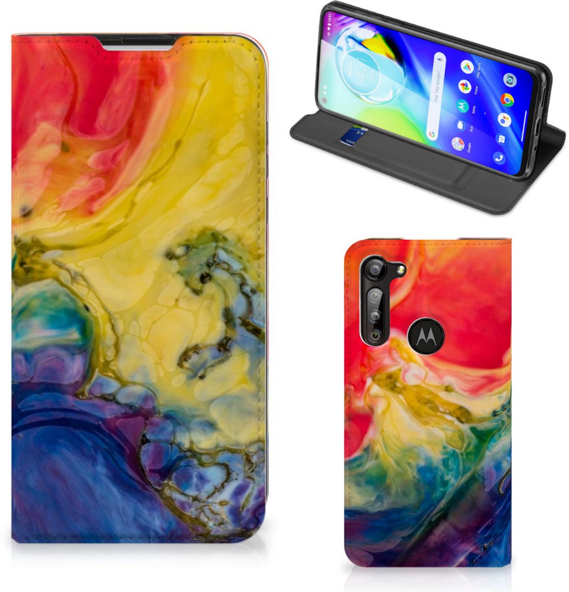 Bookcase Motorola Moto G8 Power Watercolor Dark