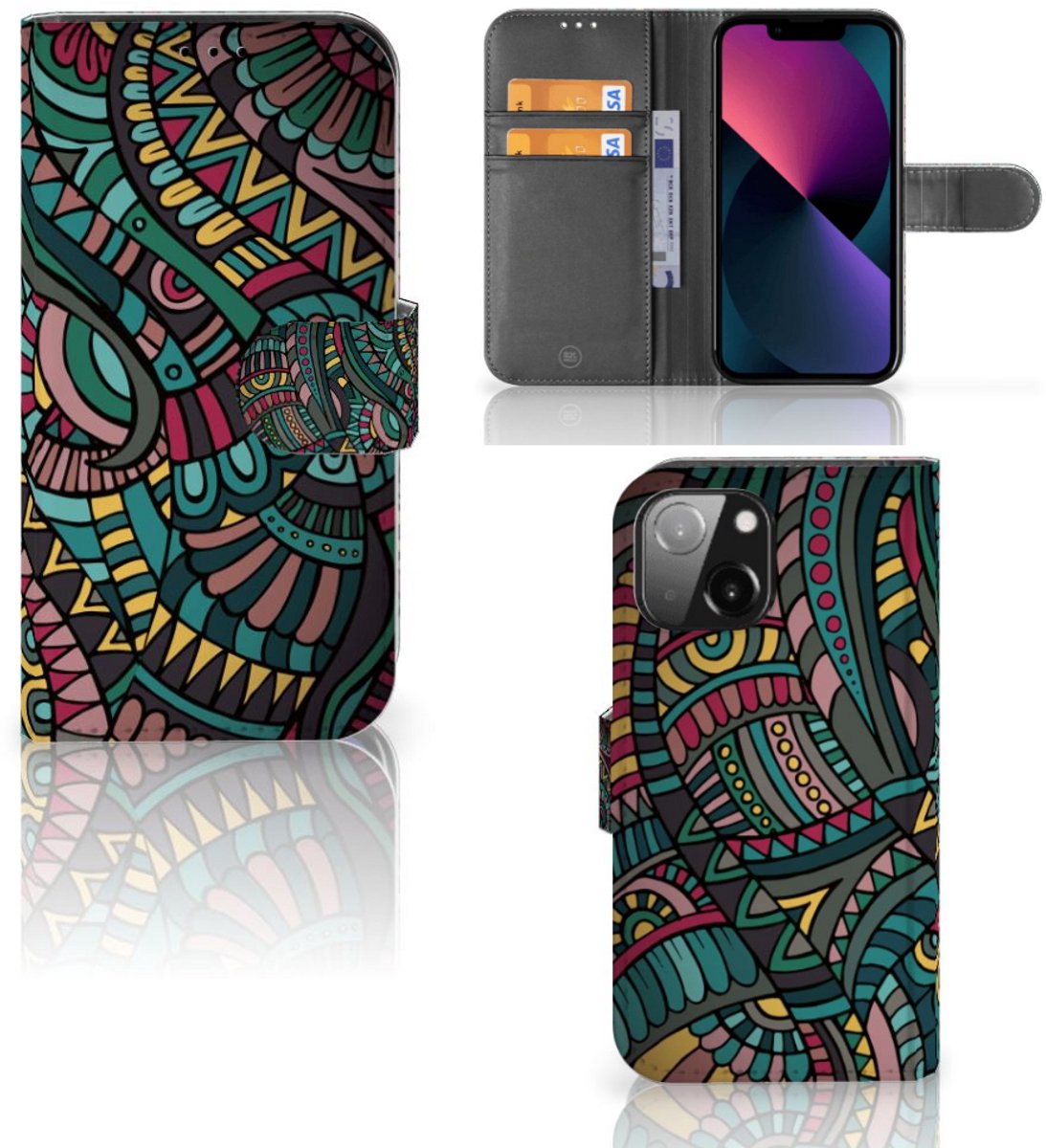 Boekhoesje voor iPhone 13 Mini Telefoon Hoesje Aztec