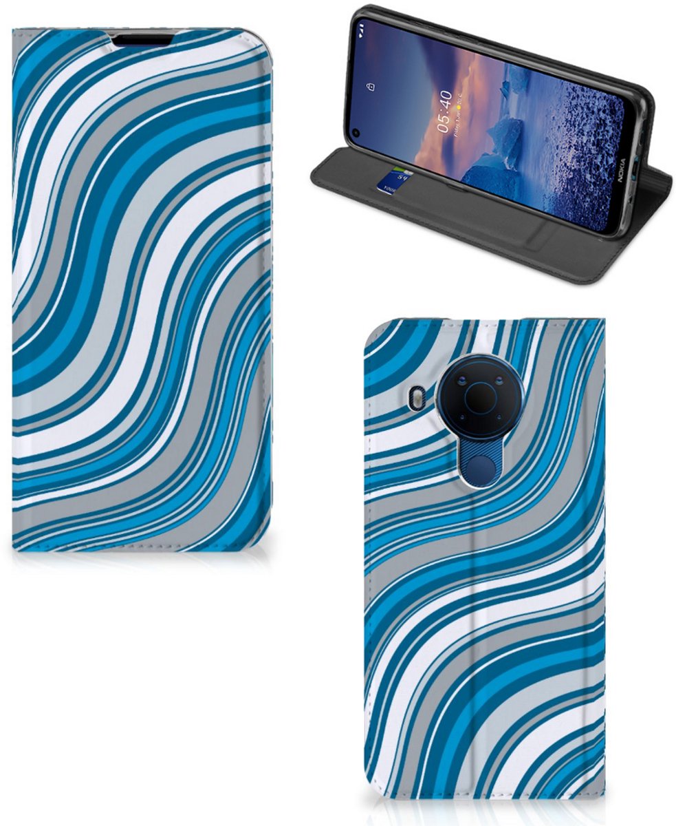 Nokia 5.4 Hoesje met Magneet Waves Blue