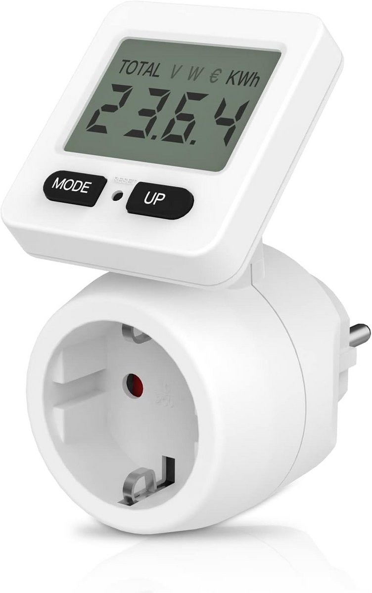Stroommeter voor Stopcontact - Energiebesparende Meter met 5 Weergavemodi en Geheugenfunctie