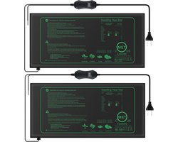 Set van 2 Verwarmingsmatten met Thermostaat voor Zaailingen, Huisdieren en Reptielen - Temperatuurregeling en Snelle Verwarming