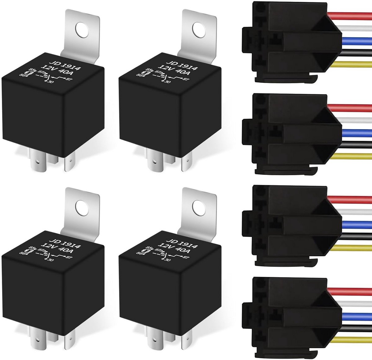 12V 40A SPDT 5-pins auto relais - mini relais voor voertuigen, vrachtwagens en boten