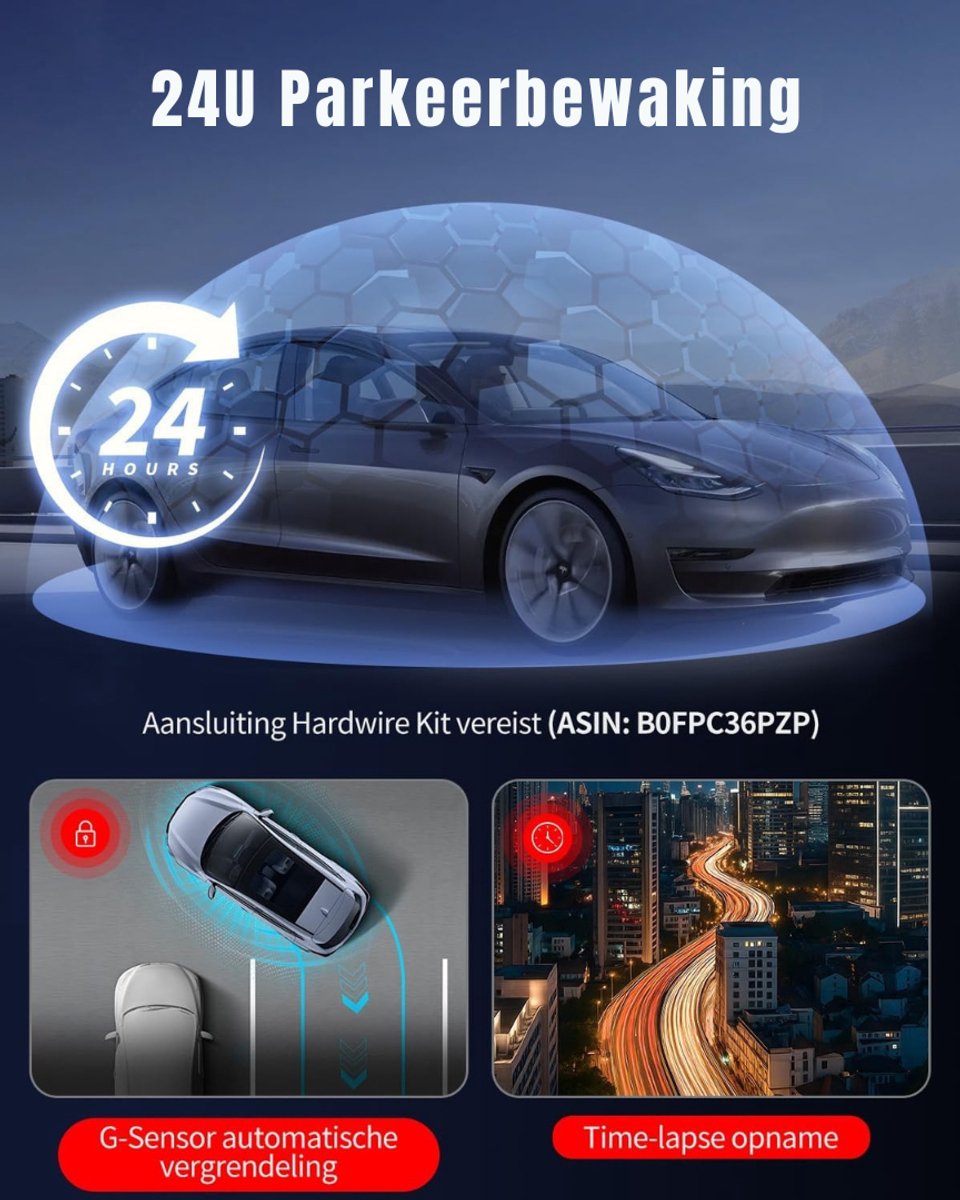 DYNA® Dashcam Voor en Achter - Dashcam - Dashcam Voor Auto - Zwart - 6cm x 12cm x 7cm – foto 5