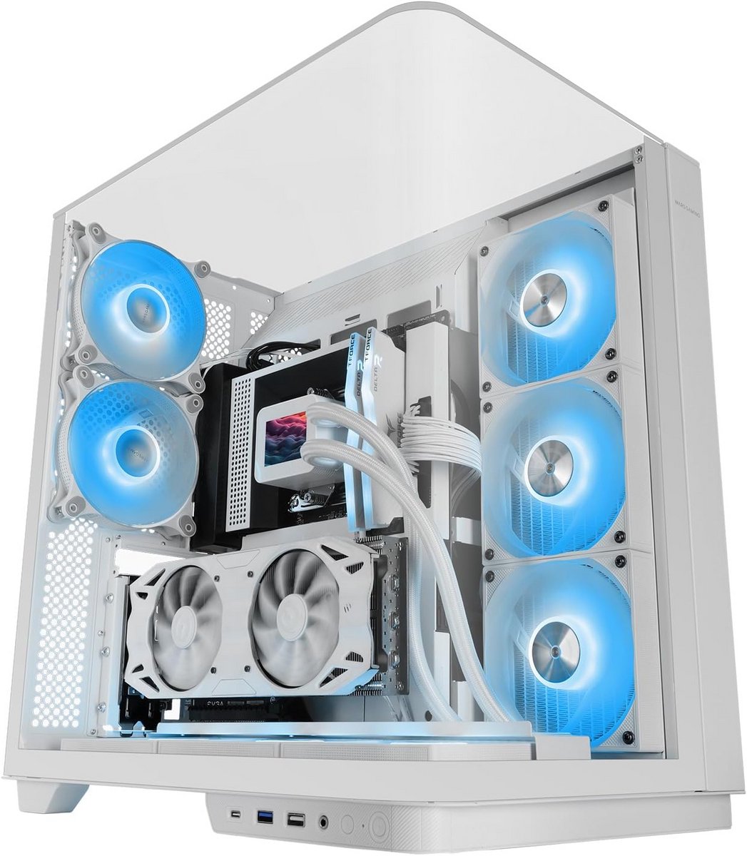 Gaming Behuizing ATX met Gebogen Frameloos Gehard Glas en ARGB Ventilatoren