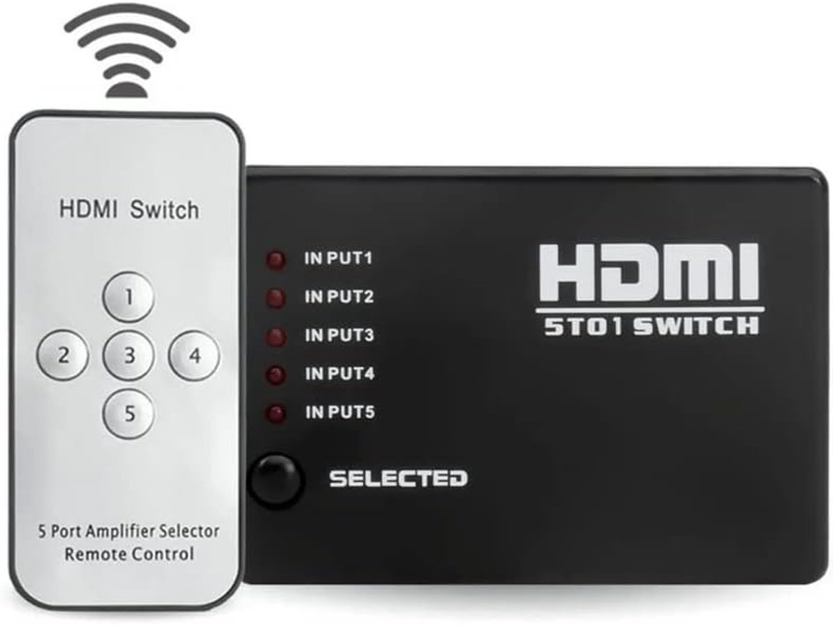 Mini 5-poorts 4K HDMI Switch met IR Afstandsbediening