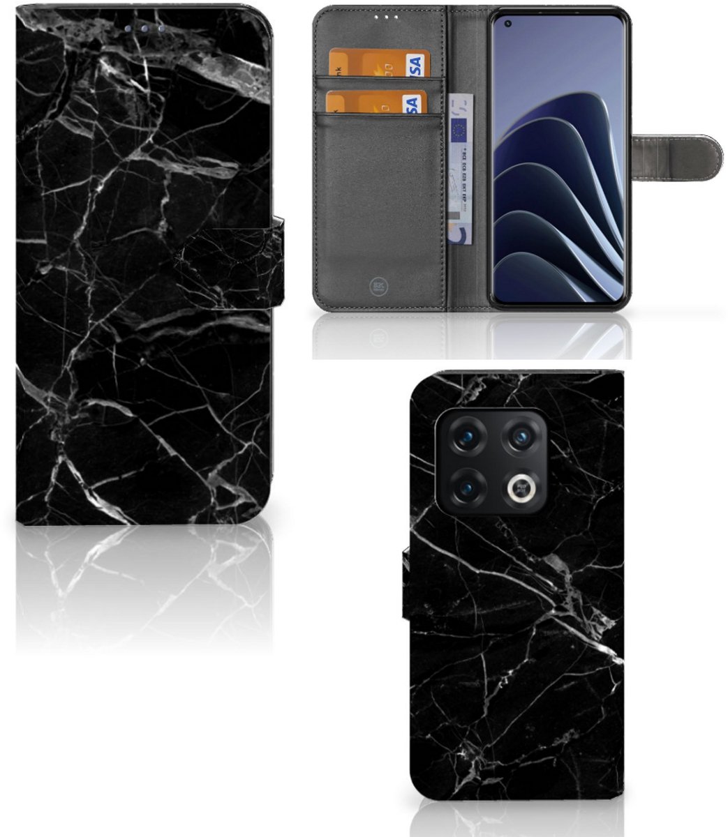 OnePlus 10 Pro Bookcase Marmer Zwart - Origineel Cadeau Vader