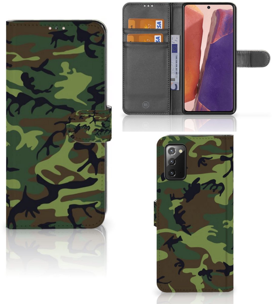 Samsung Galaxy Note 20 Telefoon Hoesje Army Dark