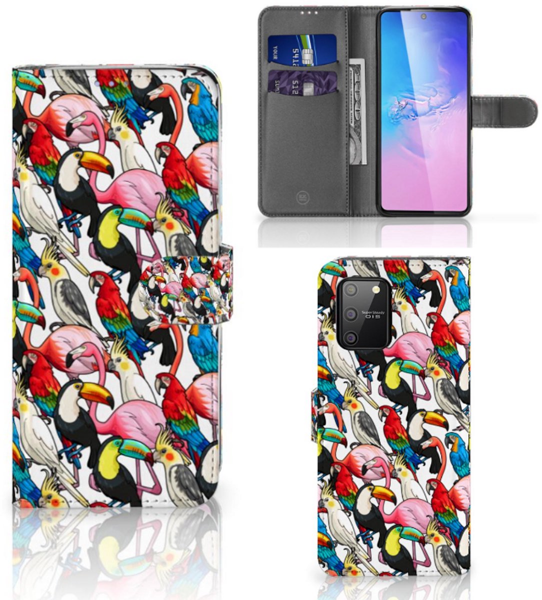 Samsung S10 Lite Telefoonhoesje met Pasjes Birds