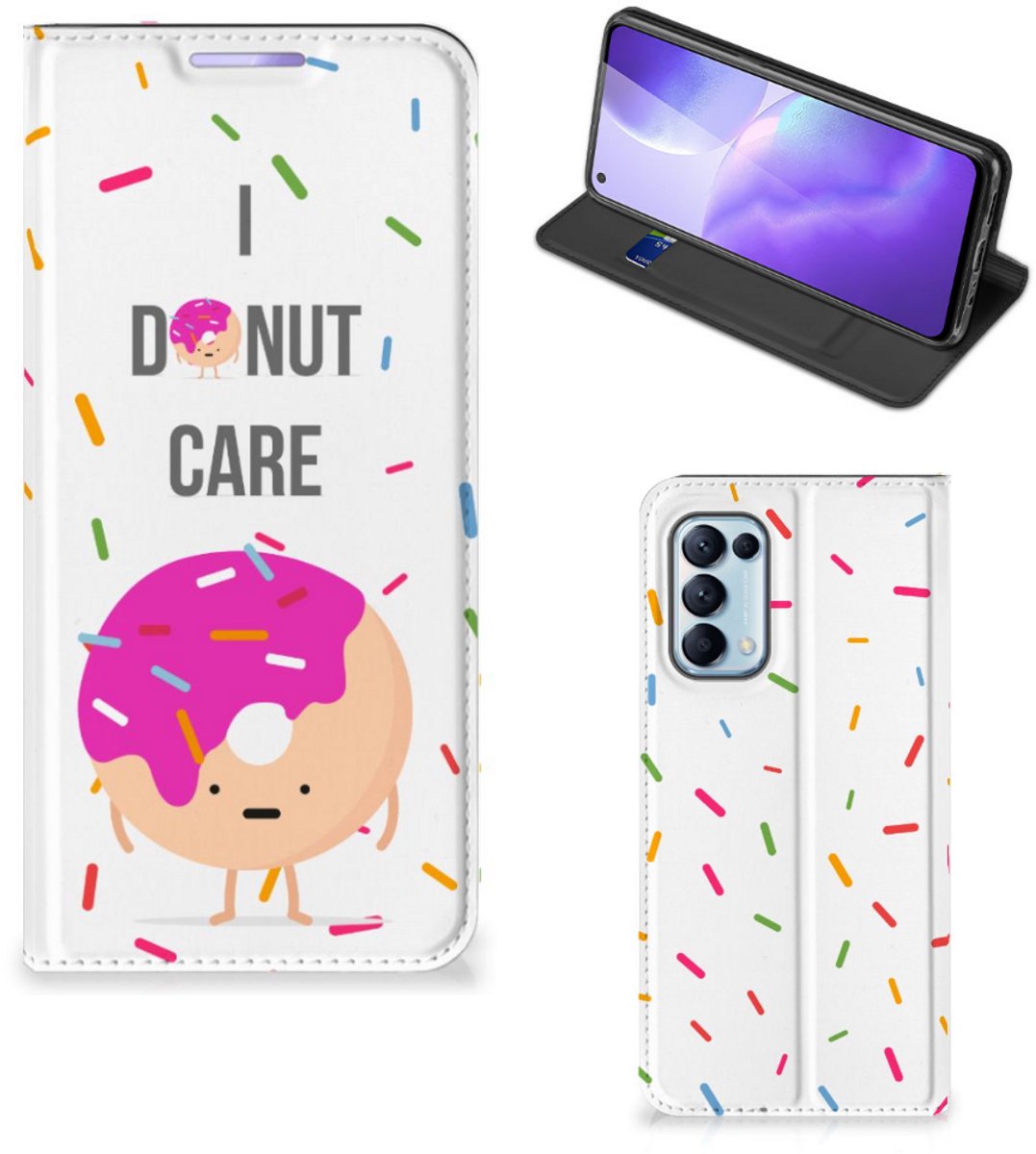 OPPO Find X3 Lite Flip Style Cover Donut Roze