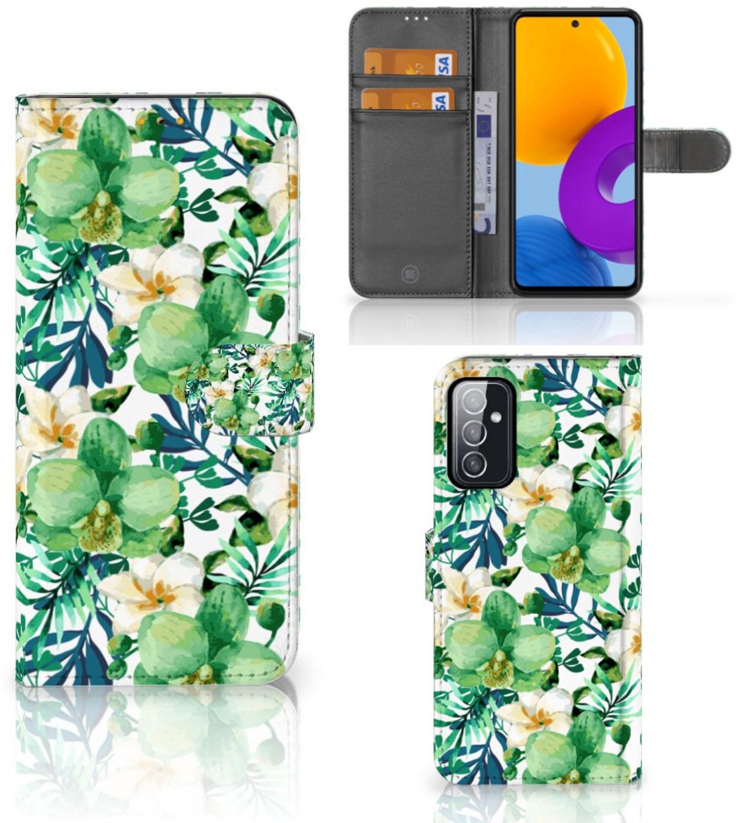 Samsung Galaxy M52 Hoesje Orchidee Groen