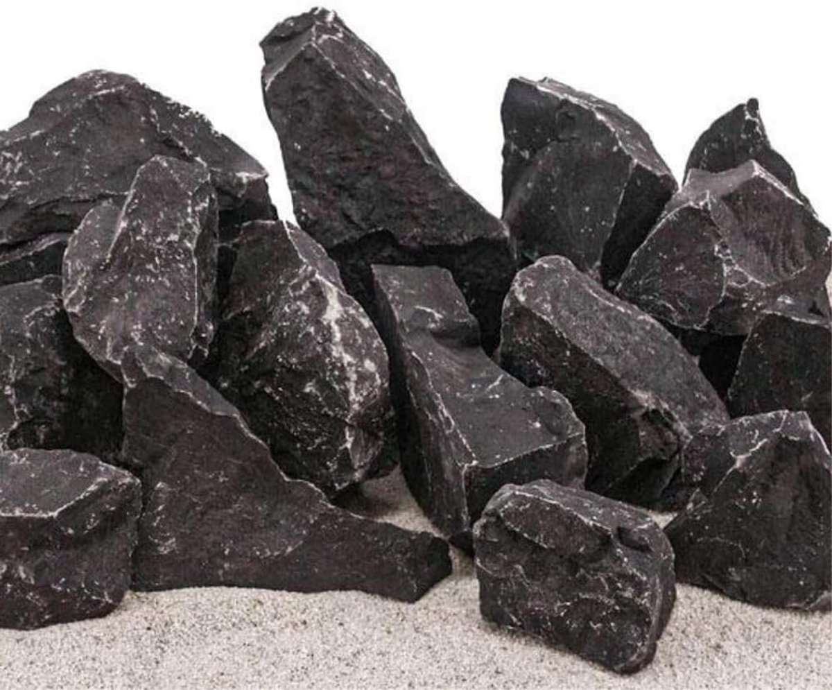Zwarte Aquariumstenen - Natuurstenen Mix voor Aquascaping - 10 kg - Maat M-L