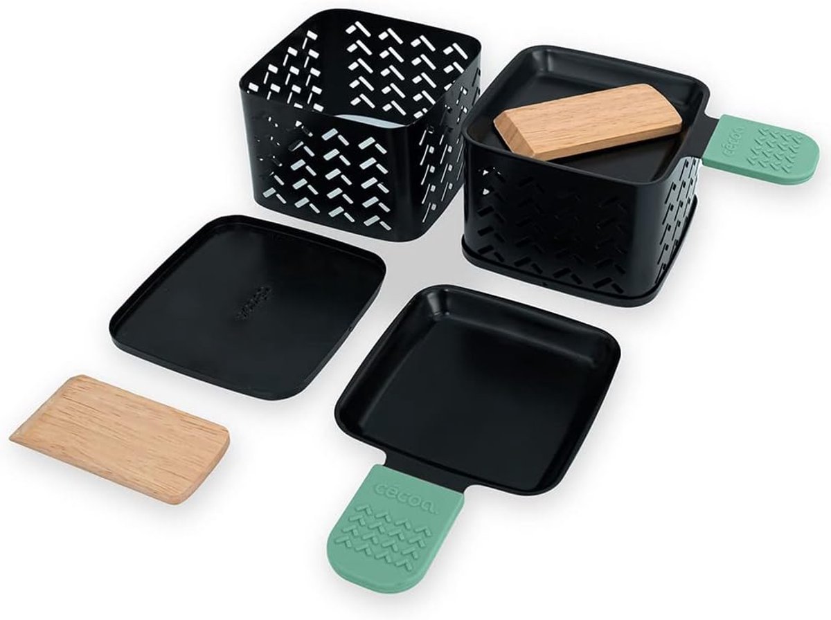 Set van 2 kandelaars voor raclette - Smeltkaas zonder elektriciteit - Compact en origineel — cadeau in Kookcadeaus - foto 3