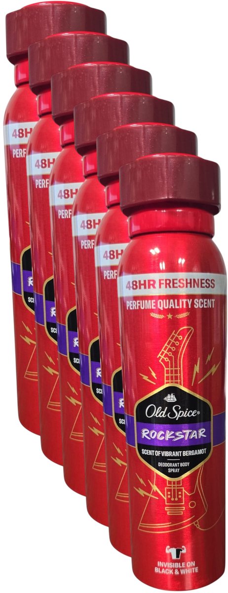 Old Spice Deo Spray Rockstar Tomorrowland edition - Voordeelverpakking 6 x 150 ml
