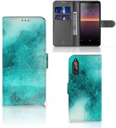 Portefeuille Sony Xperia 10 II Cuir PU Portefeuille Livre Peinture Bleu