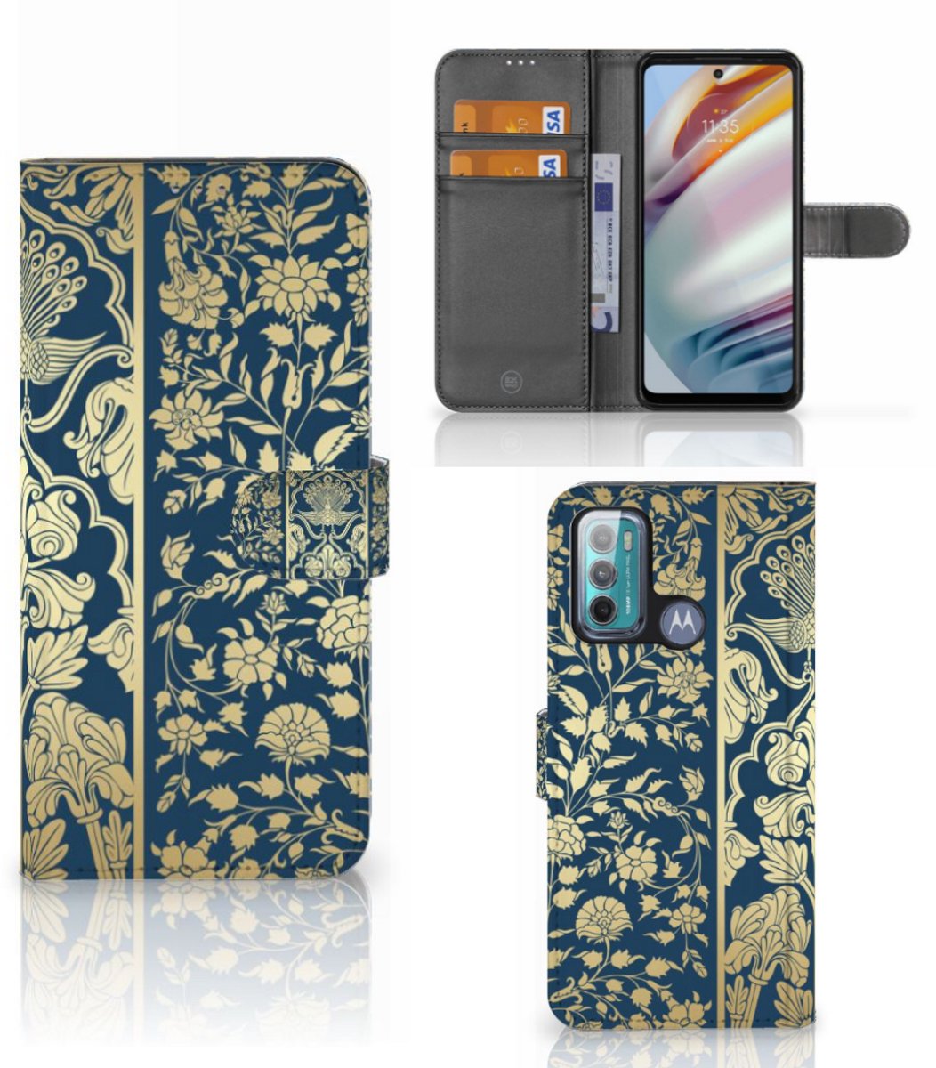 Motorola Moto G60 Hoesje Beige Flowers