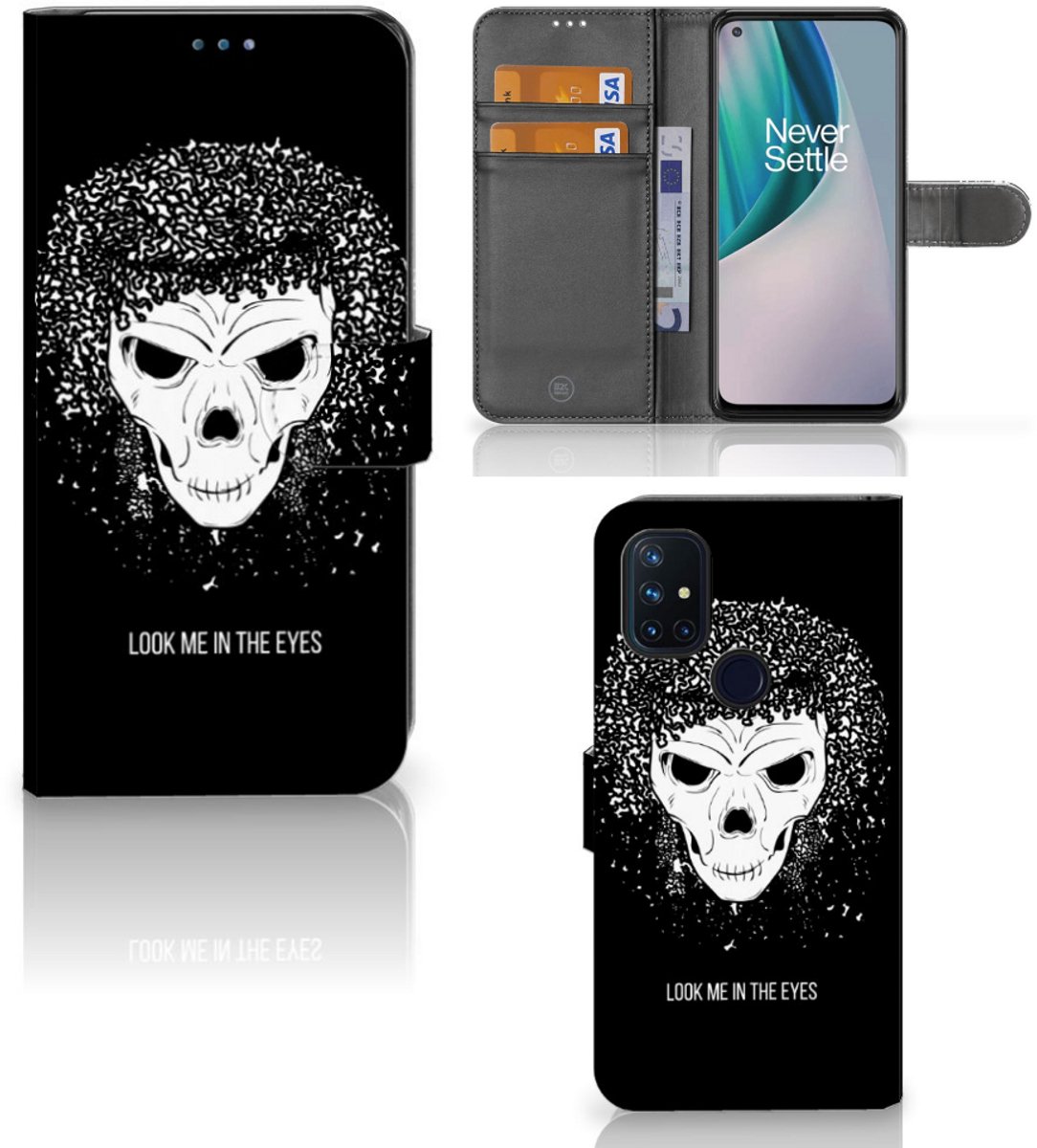 Telefoonhoesje met Naam OnePlus Nord N10 Skull Hair