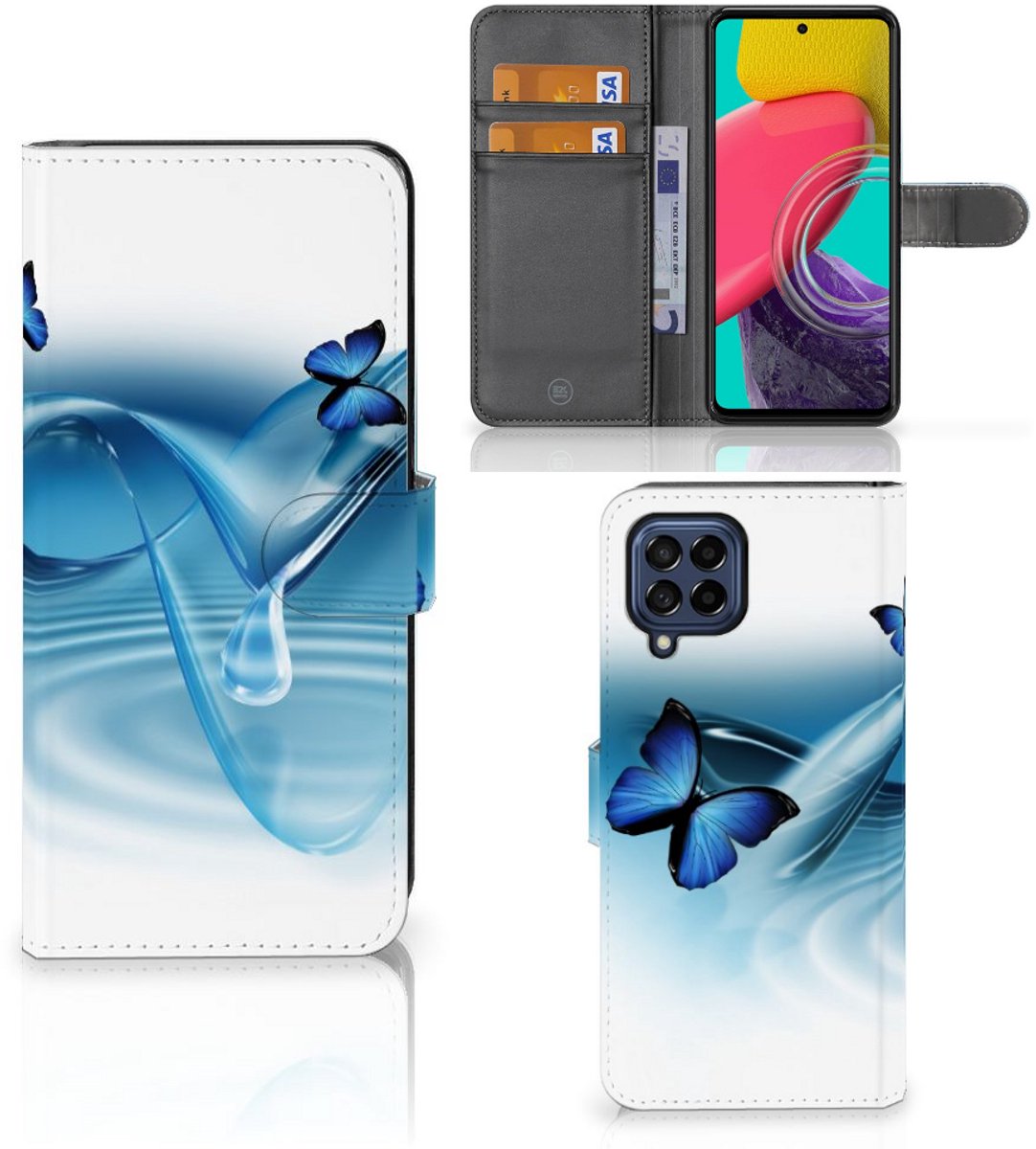 Samsung Galaxy M53 Telefoonhoesje met Pasjes Vlinders