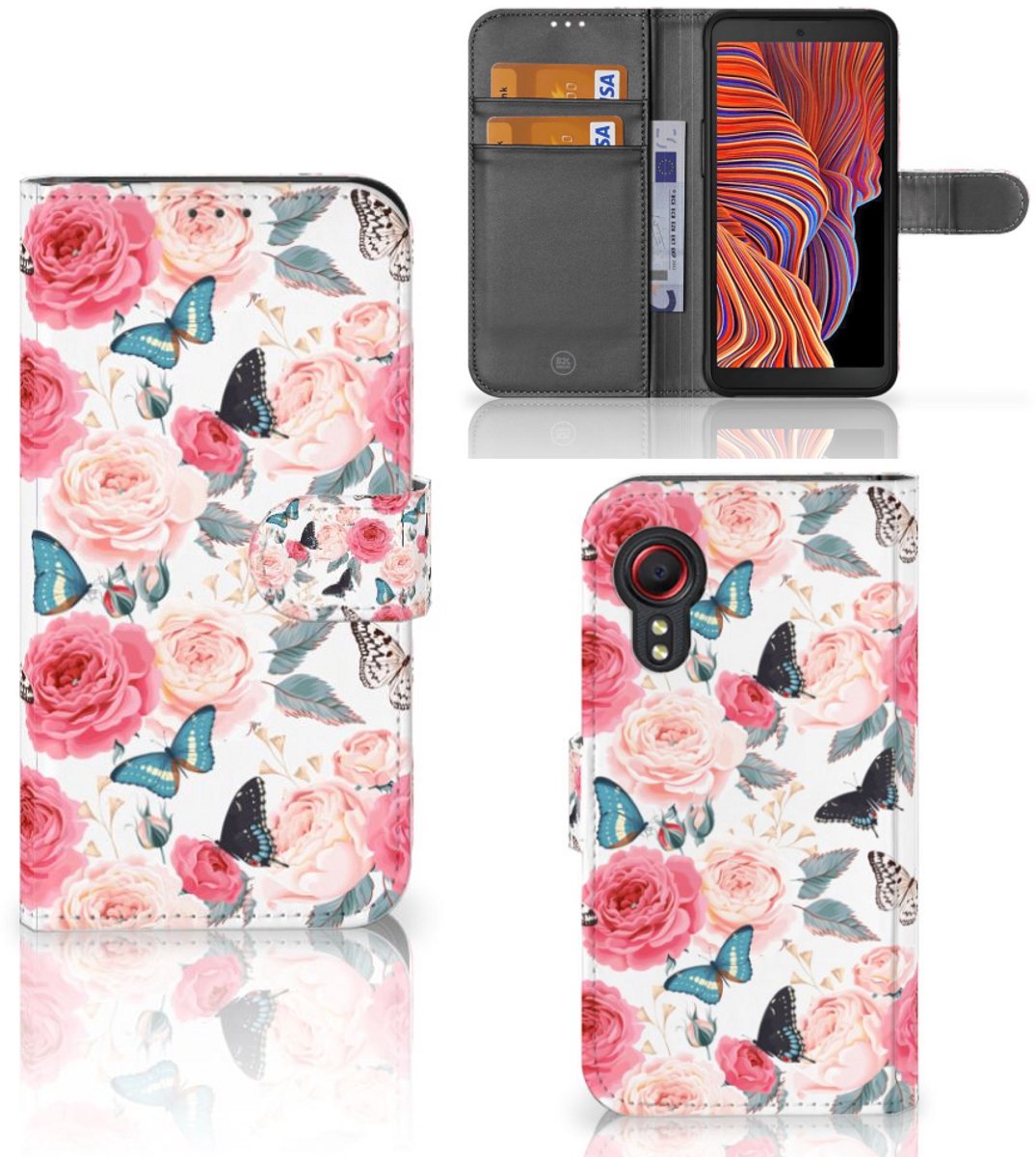 Samsung Galaxy Xcover 5 Hoesje Butterfly Roses