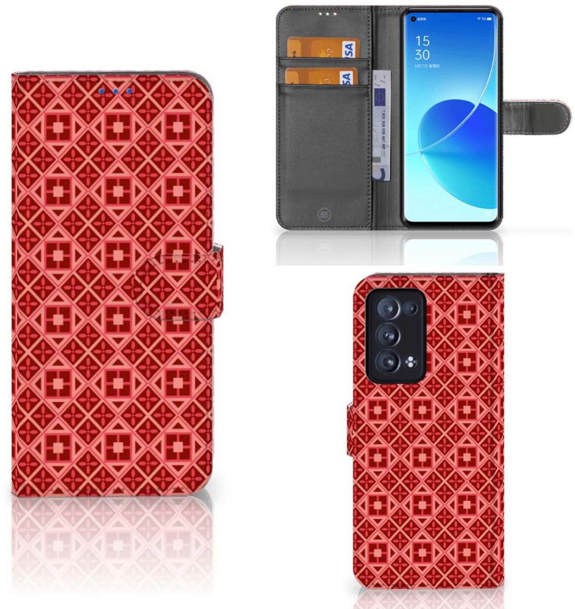 OPPO Reno 6 Pro Plus 5G Telefoon Hoesje Batik Rood