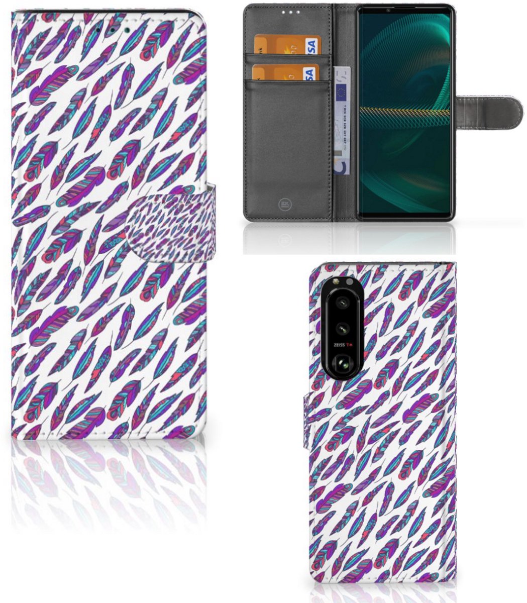 Sony Xperia 5III Telefoon Hoesje Feathers Color