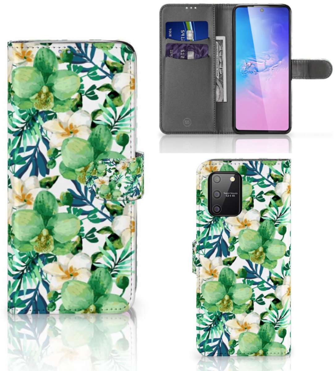 Samsung S10 Lite Hoesje Orchidee Groen